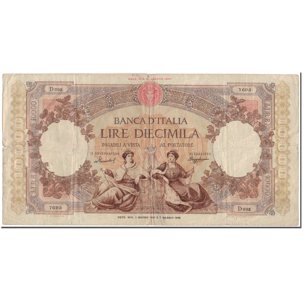 Banknote, Italy, 10,000 Lire, KM:89c, F(12-15)
