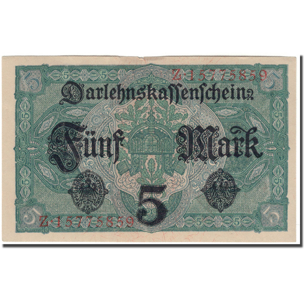 Biljet, Duitsland, 5 Mark, 1917, KM:56b, SUP