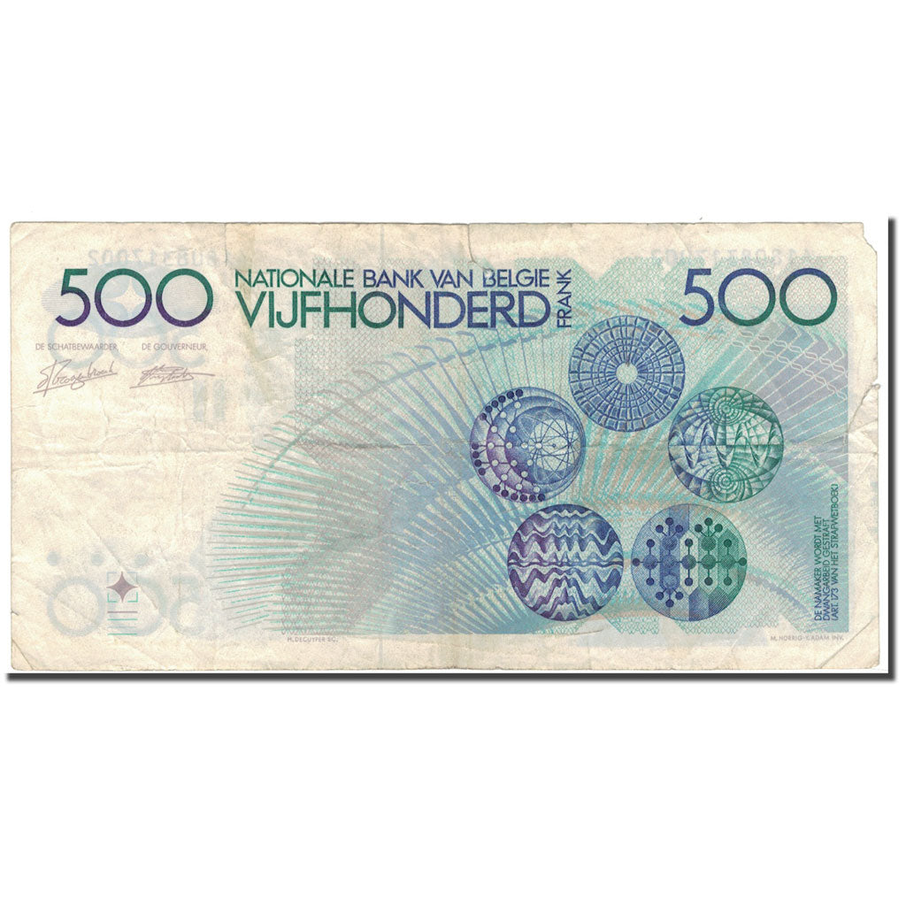 Banknote, Belgium, 500 Francs, KM:143a, VG(8-10)