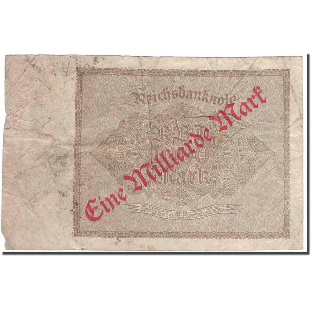Banknote, Germany, 1 Milliarde Mark on 1000 Mark, 1922, KM:113a, VG(8-10)