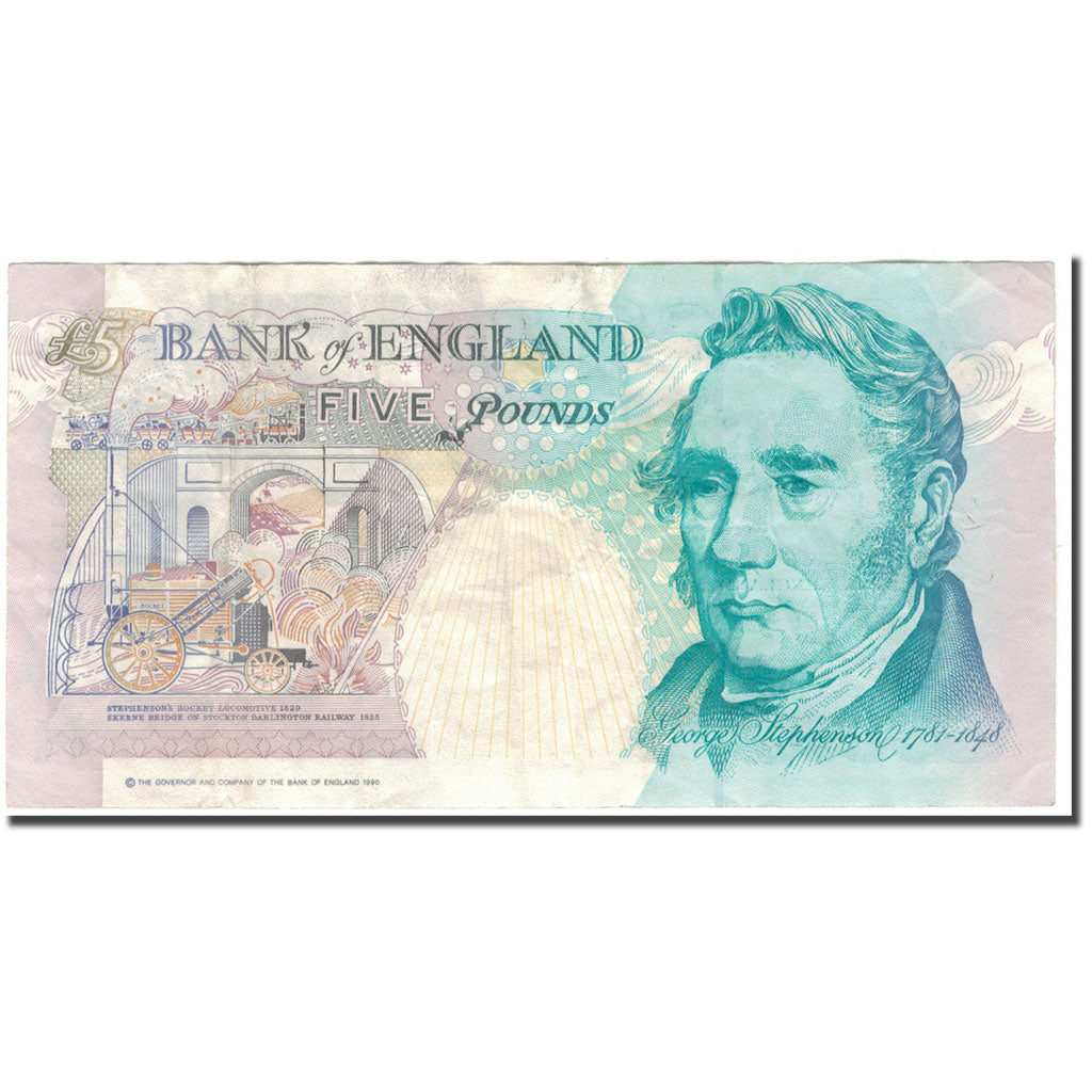 Banconote, Gran Bretagna, 5 Pounds, 1990, KM:382b, BB