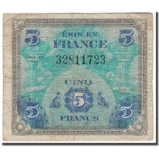 France, 5 Francs, Flag/France, 1944, VG(8-10), Fayette:17.1, KM:115a