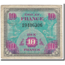 France, 10 Francs, 1944, VG(8-10), Fayette:VF18.01, KM:116a