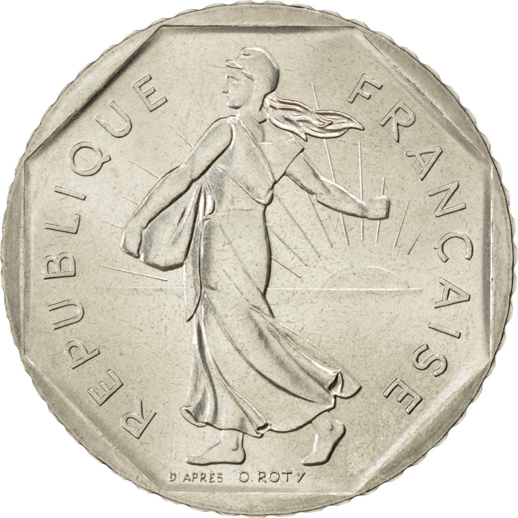 FRANCE, Semeuse, 2 Francs, 1980, KM #942.1, MS(65-70), Nickel, 26.5, Gadoury...
