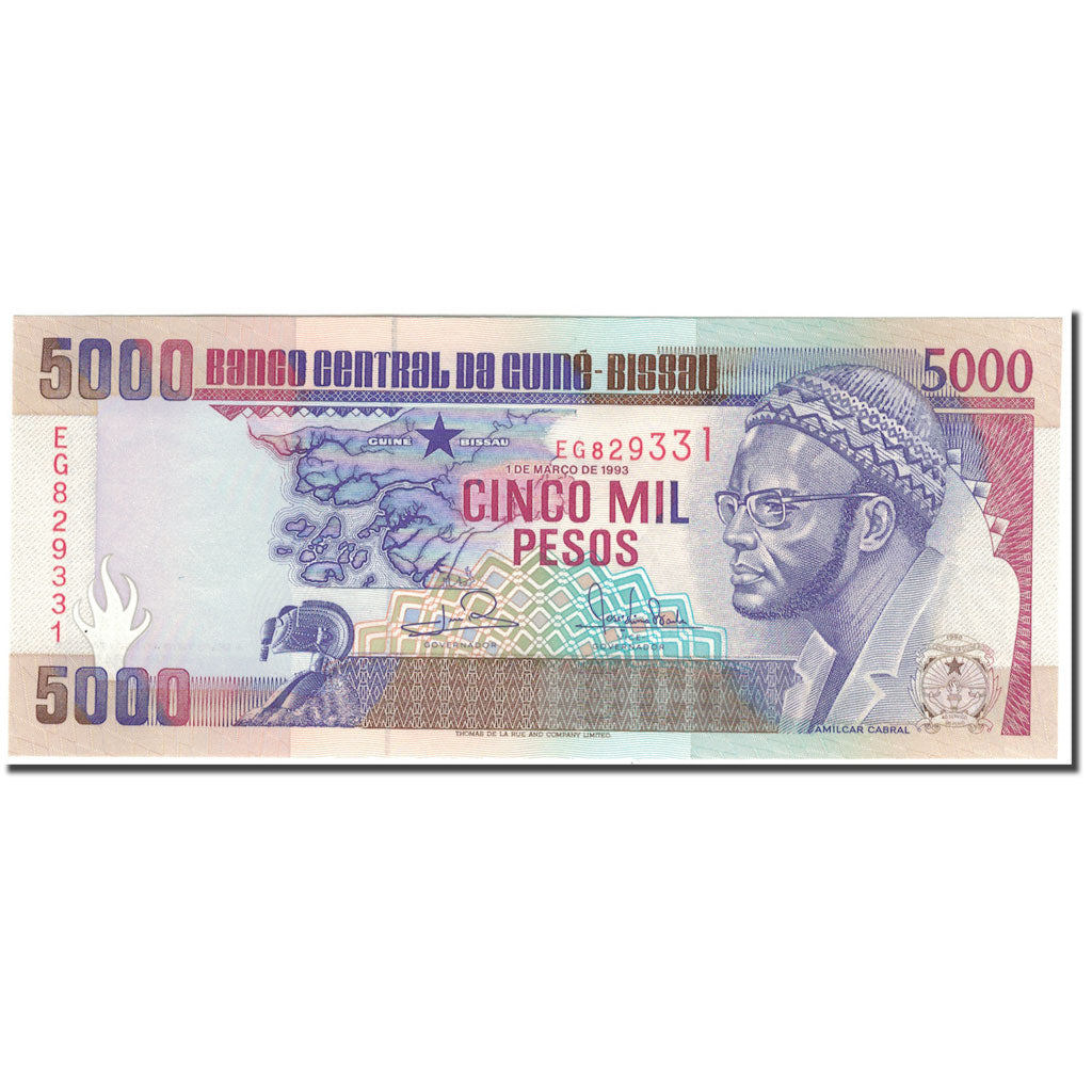 Banknote, Guinea-Bissau, 5000 Pesos, 1993-03-01, KM:14b, UNC(65-70)