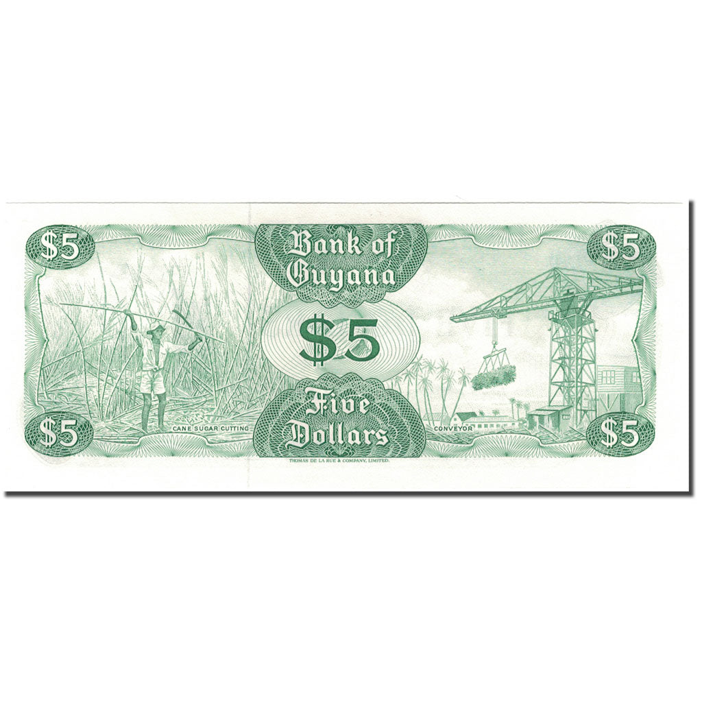 Banknote, Guyana, 5 Dollars, KM:22e, UNC(65-70)