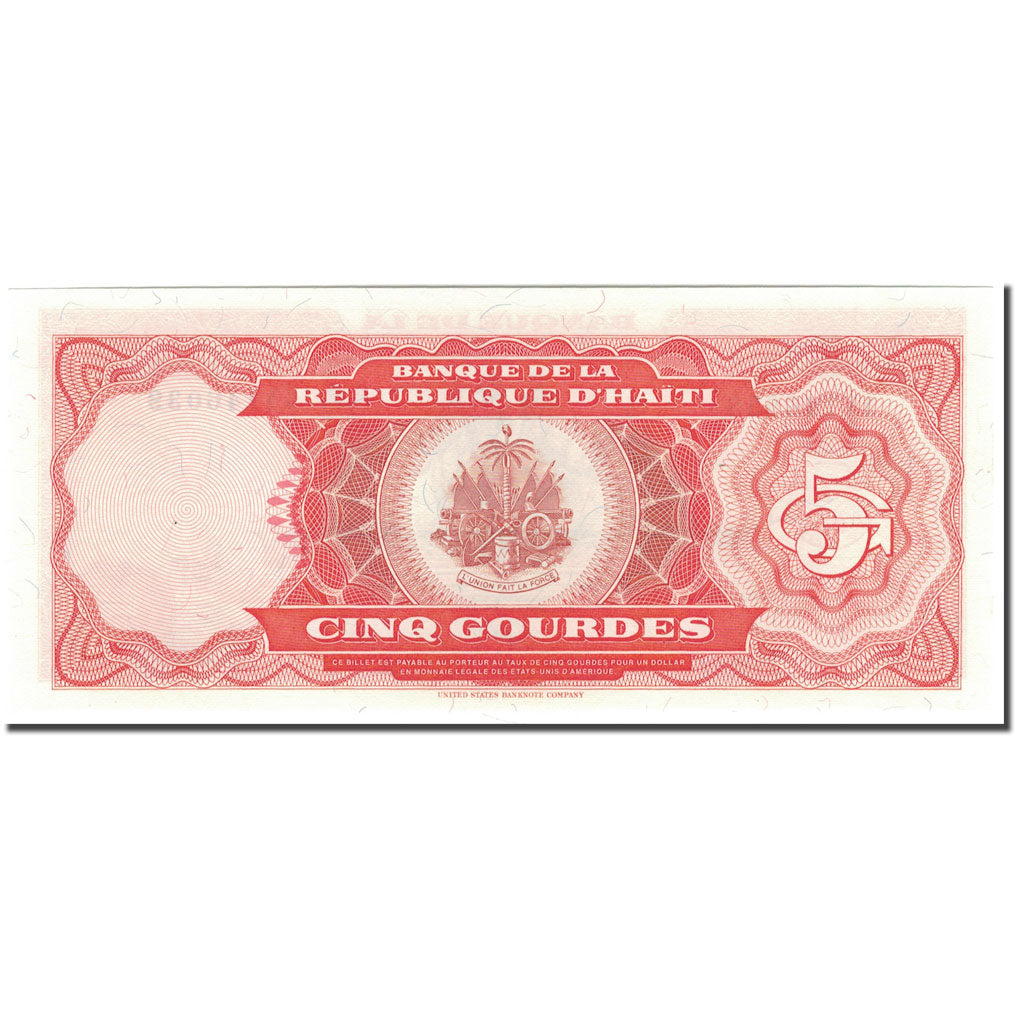 Banknote, Haiti, 5 Gourdes, 1989, KM:255a, UNC(65-70)