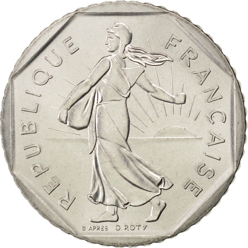 FRANCE, Semeuse, 2 Francs, 1983, KM #942.1, MS(65-70), Nickel, 26.5, Gadoury...