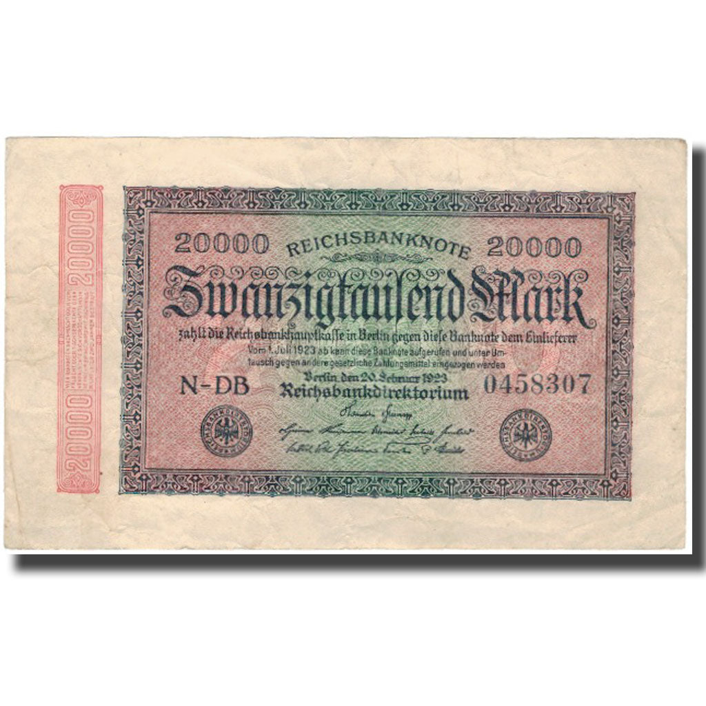 Banknot, Niemcy, 20,000 Mark, 1923, KM:85c, EF(40-45)