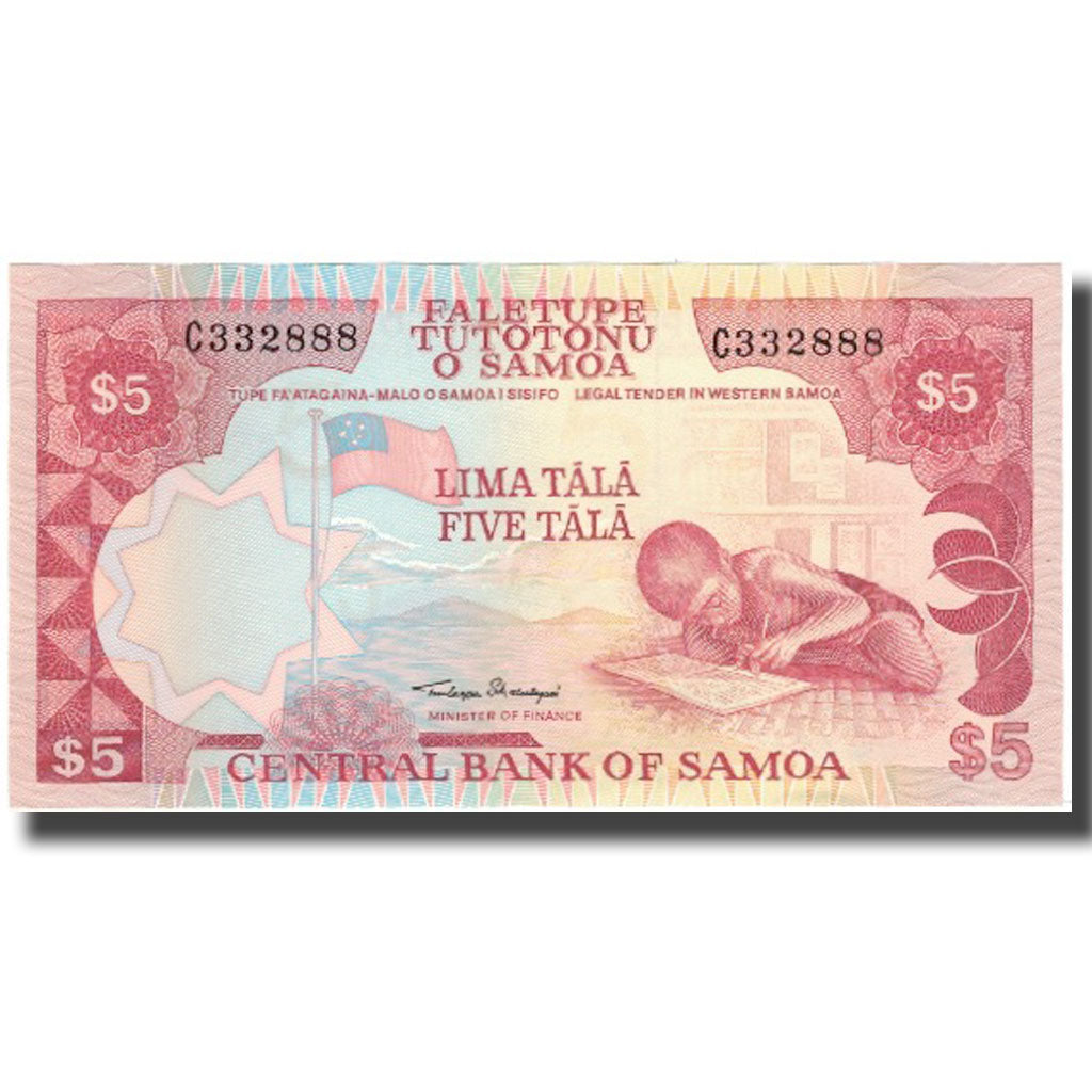 Nota, Samoa Ocidental, 5 Tala, KM:26, UNC(65-70)
