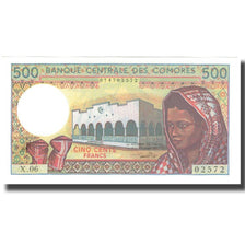 Billet, Comoros, 500 Francs, KM:10b, NEUF