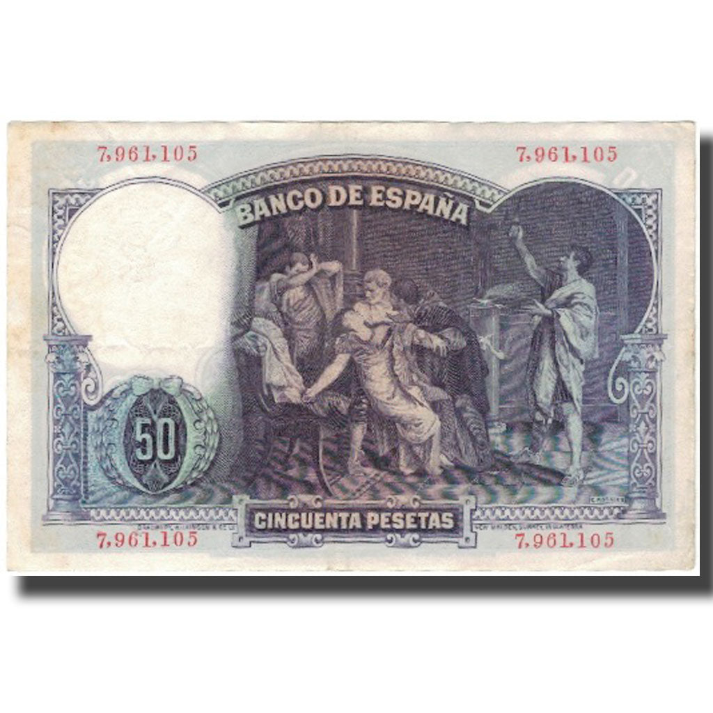 Banknote, Spain, 50 Pesetas, 1931-04-25, KM:82, EF(40-45)
