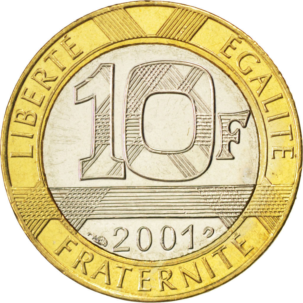 FRANCE, Génie, 10 Francs, 2001, KM #964.2, MS(65-70), Aluminum-Bronze, 23, G...