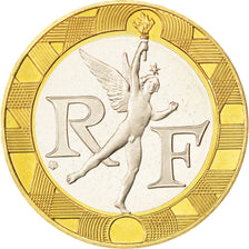 FRANCE, Génie, 10 Francs, 1992, KM #964.2, MS(65-70), Aluminum-Bronze, 23, G...