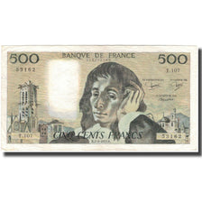 France, 500 Francs, Pascal, 1979-06-07, VF(20-25), Fayette:71.19, KM:156d