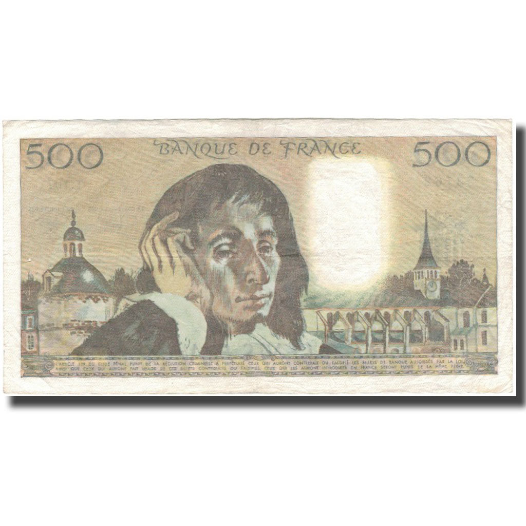 France, 500 Francs, Pascal, 1979-06-07, VF(20-25), Fayette:71.19, KM:156d