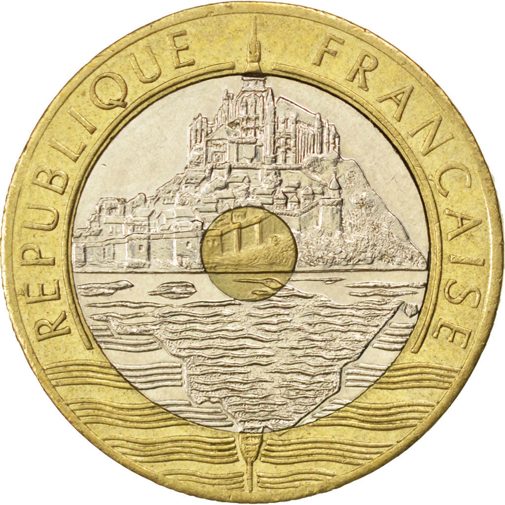 Vème République, 20 Francs Mont Saint-Michel 4 séries de stries 1992, KM 1008.1