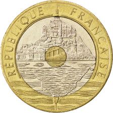 Vème République, 20 Francs Mont Saint-Michel 4 séries de stries 1992, KM 1008.1