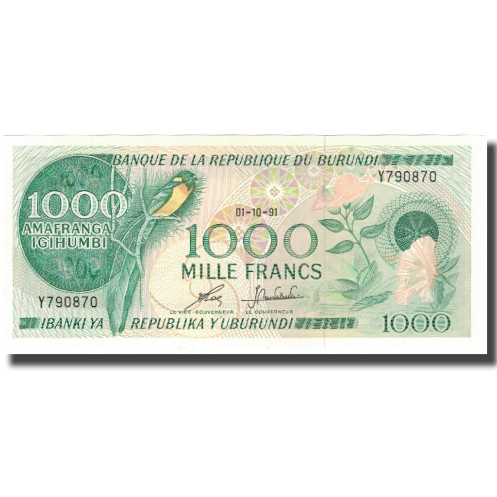 Banknote, Burundi, 1000 Francs, 1991-10-01, KM:31d, UNC(65-70)