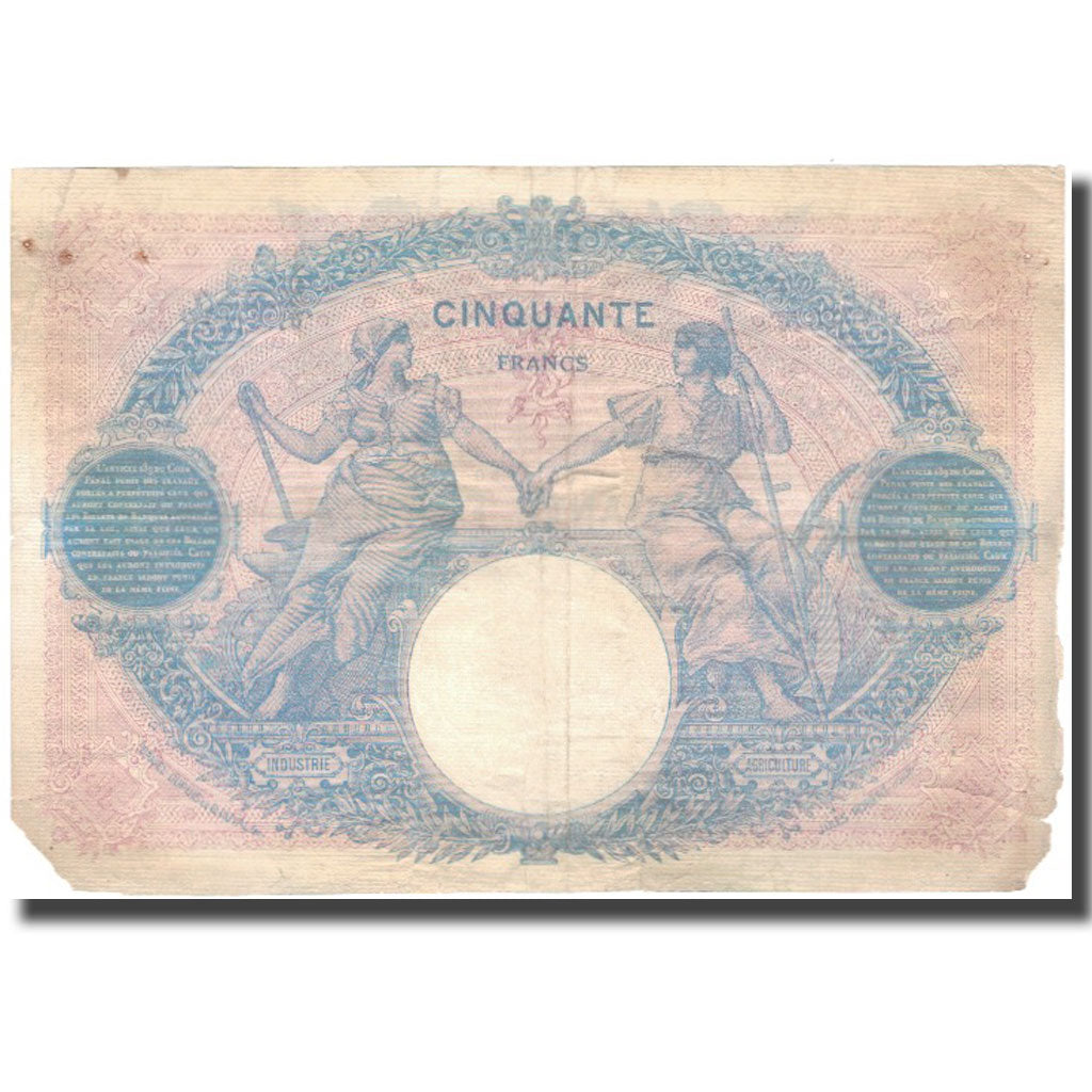 Frankrijk, 50 Francs, Bleu et Rose, 1916-11-17, B, Fayette:14.29, KM:64e