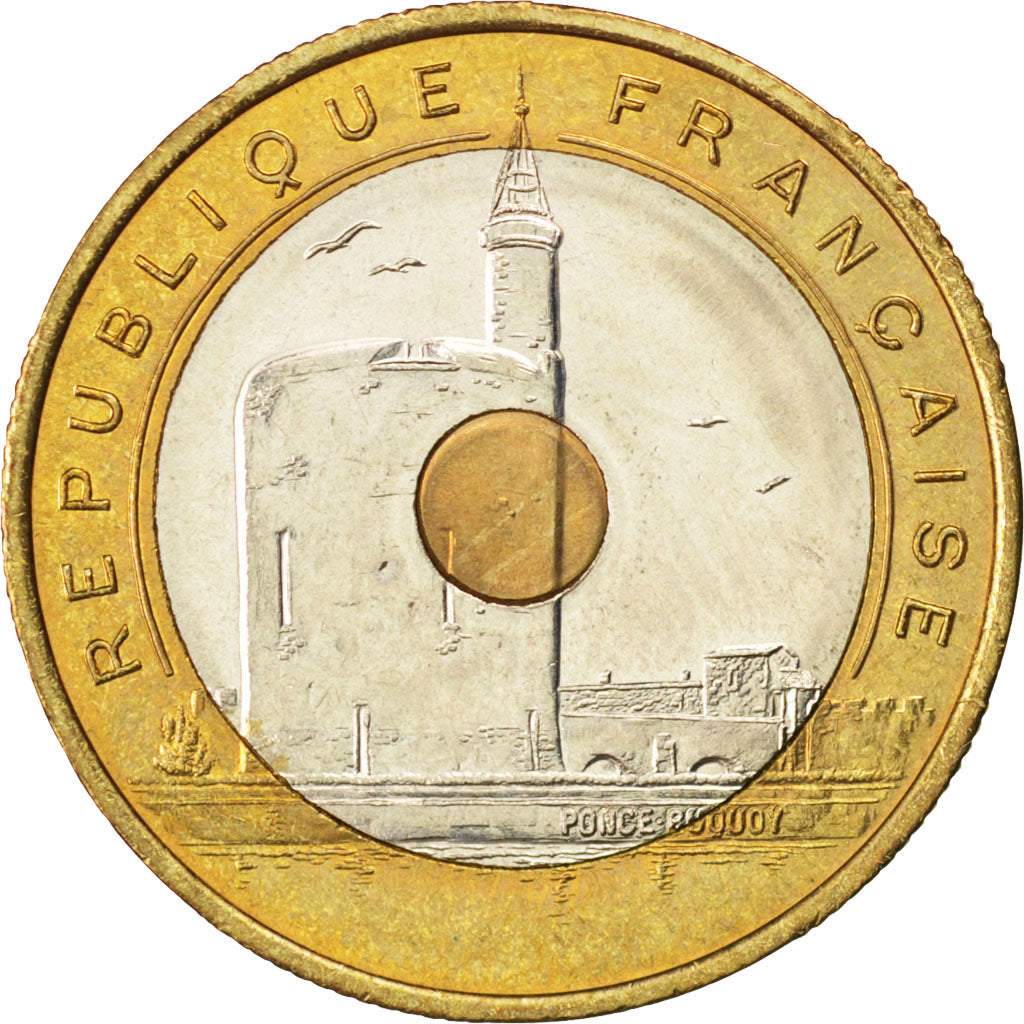 FRANCE, Jeux Méditerranéens, 20 Francs, 1993, KM #1016, MS(65-70), Tri-Metallic,