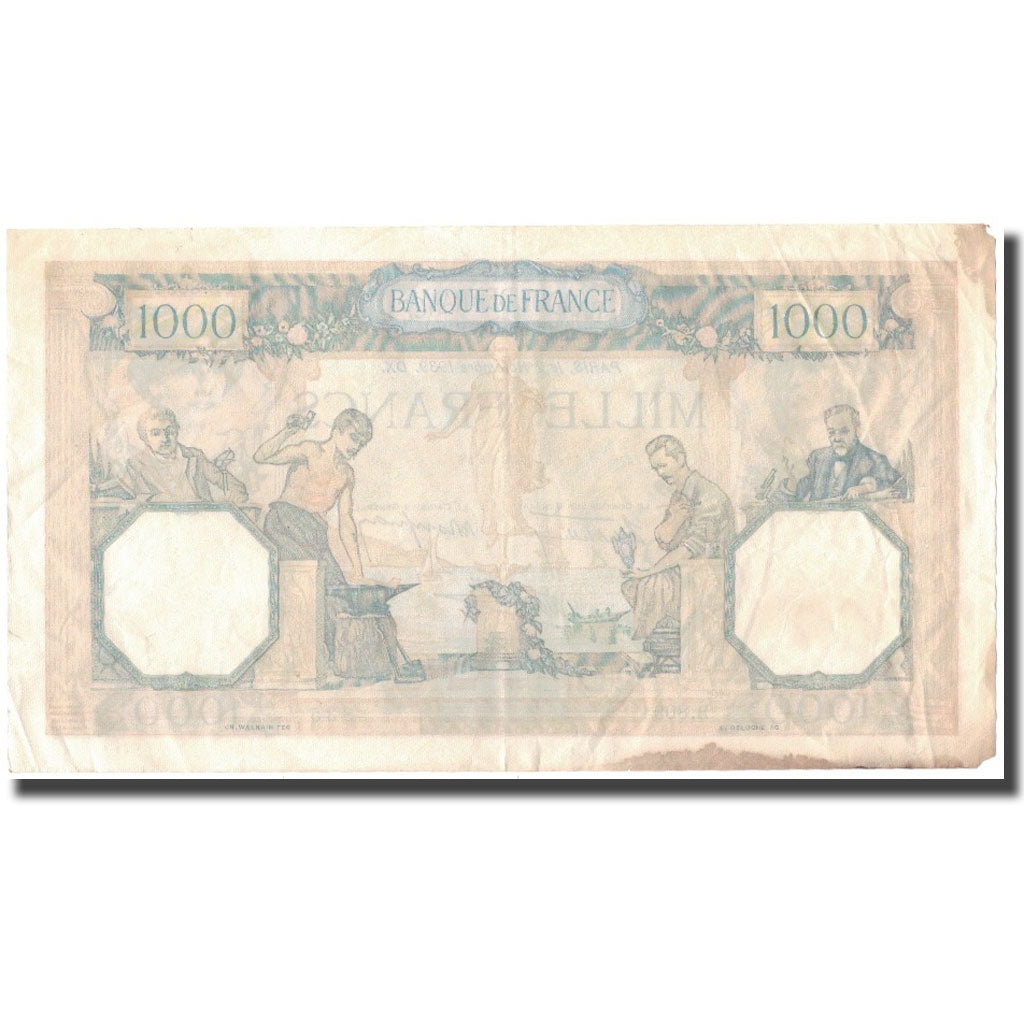 France, 1000 Francs, Cérès et Mercure, 1939-11-02, EF(40-45), Fayette:38.38