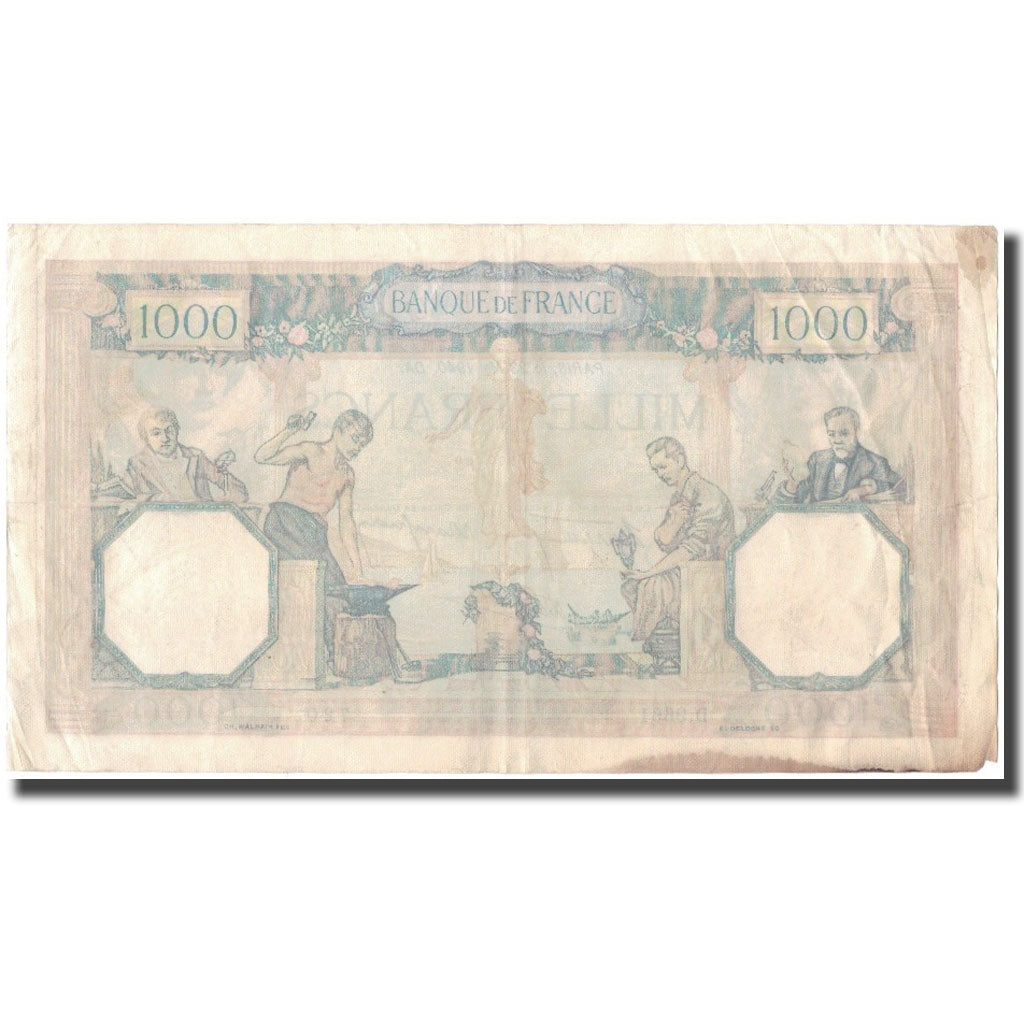 France, 1000 Francs, Cérès et Mercure, 1940-05-23, TB+, Fayette:38.47, KM:90c