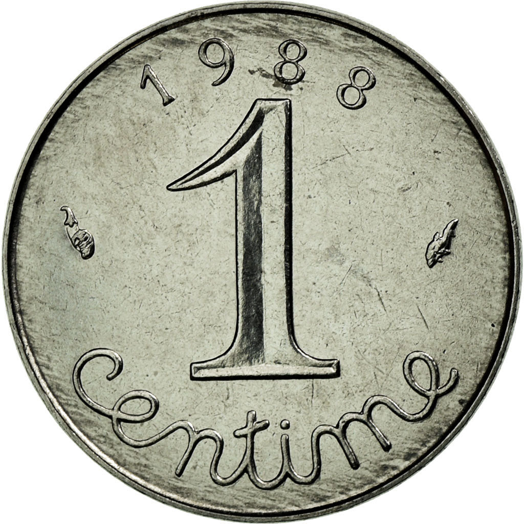 Coin, France, Épi, Centime, 1988, MS(65-70), Stainless Steel, KM:928