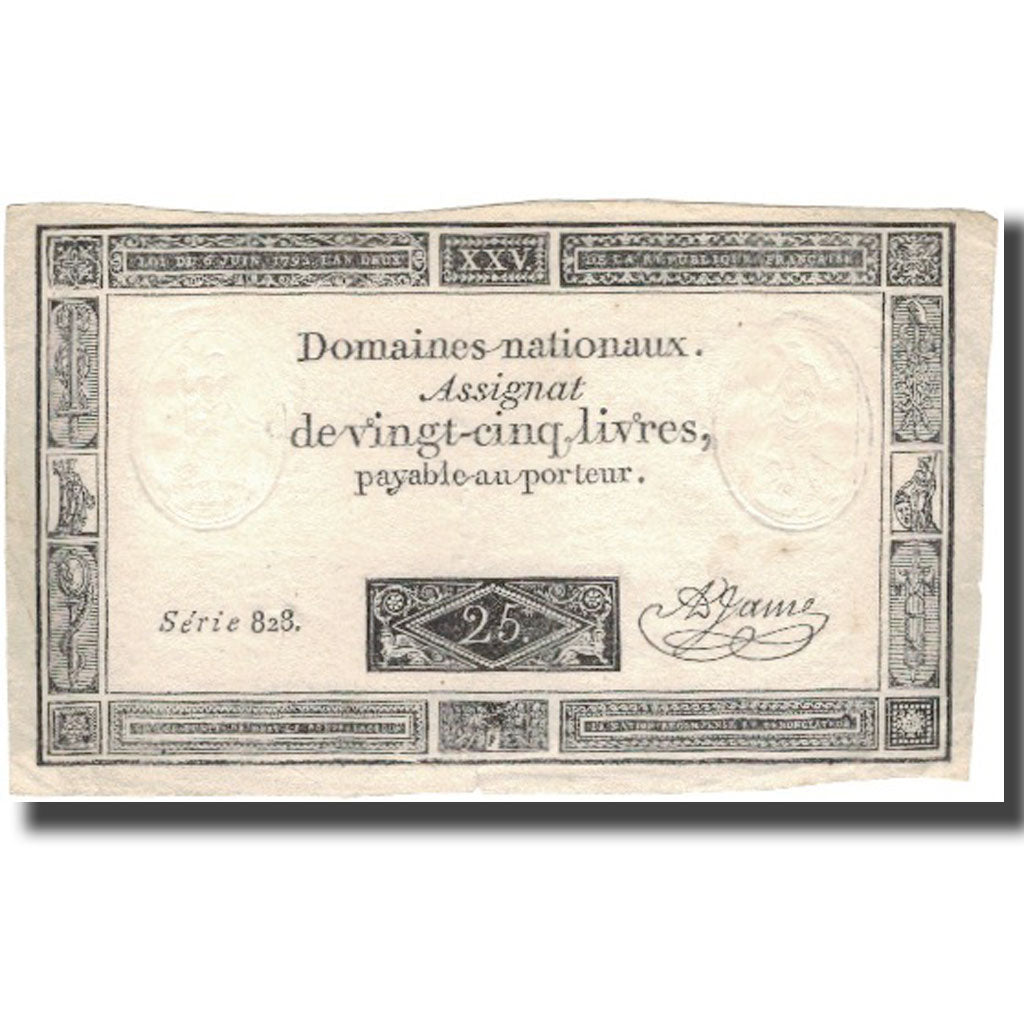 Frankrijk, 25 Livres, 1793, A.Jame, 1793-06-06, TTB+, KM:A71