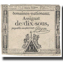 France, 10 Sous, 1792, Guyon, 1792-10-24, TB+, KM:A68a
