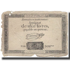 France, 10 Livres, 1792, Taisaud, 1792-10-24, F(12-15), KM:A66a