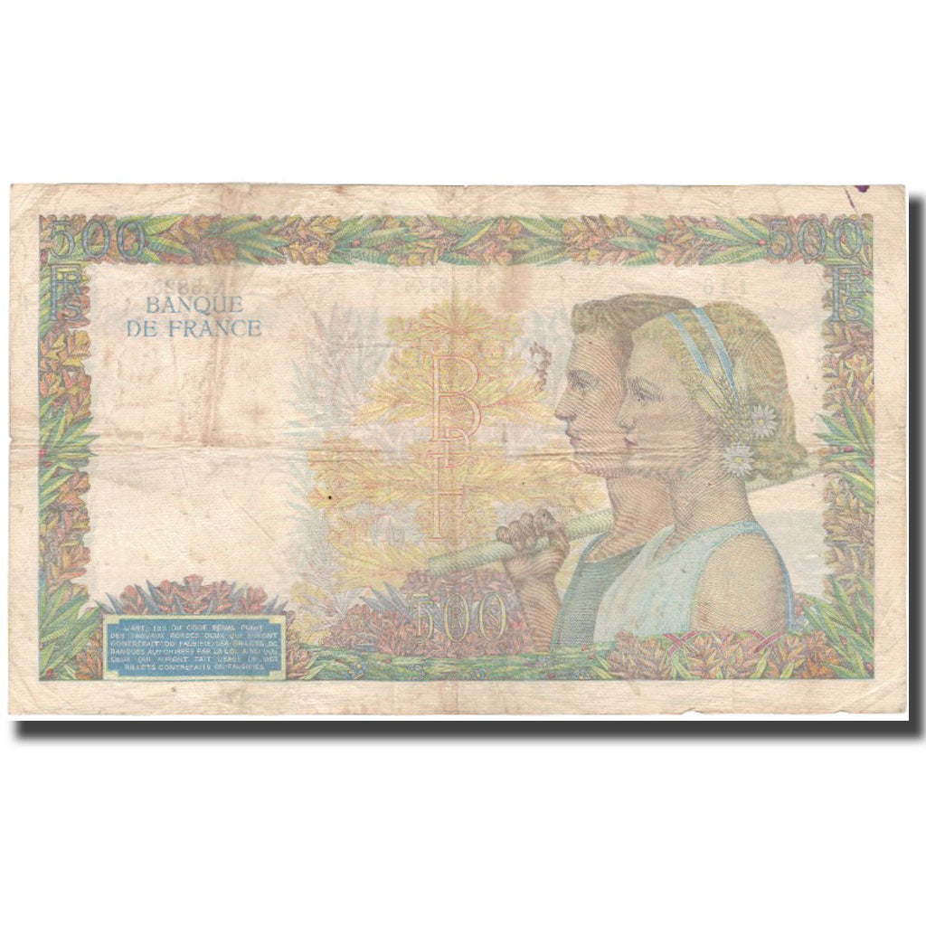 France, 500 Francs, La Paix, 1941-10-30, B+, Fayette:32.23, KM:95b