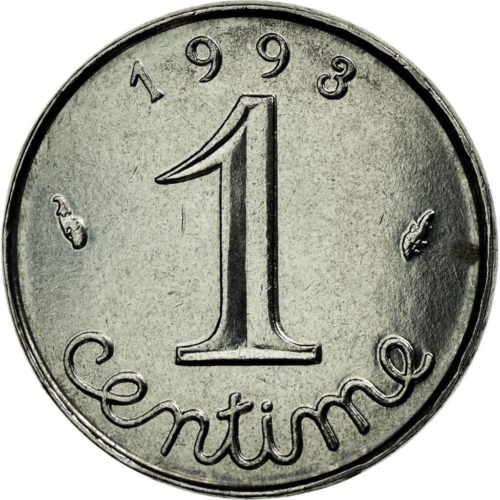 Coin, France, Épi, Centime, 1993, MS(65-70), Stainless Steel, KM:928