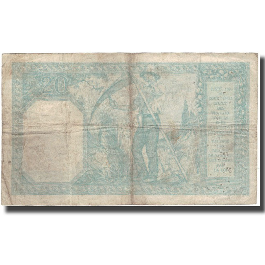 Frankrijk, 20 Francs, Bayard, 1918-09-18, B, Fayette:11.3, KM:74
