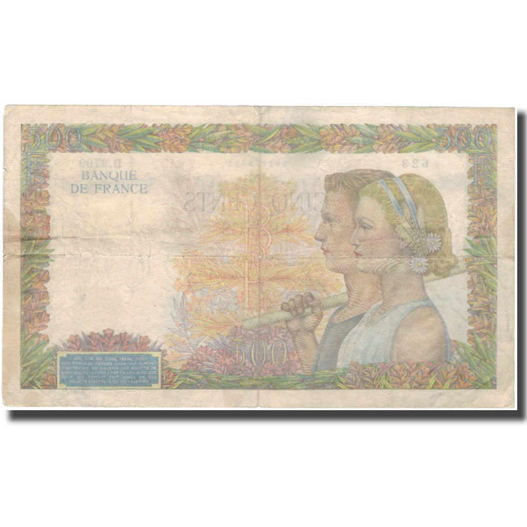 Frankrijk, 500 Francs, La Paix, 1941-10-02, TB, Fayette:32.22, KM:95b