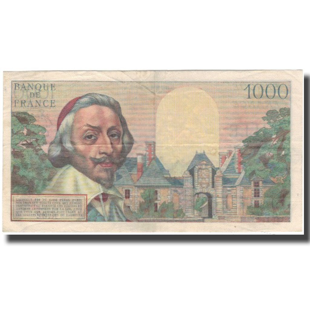 France, 1000 Francs, Richelieu, 1954-01-07, TTB, Fayette:42.4, KM:134a