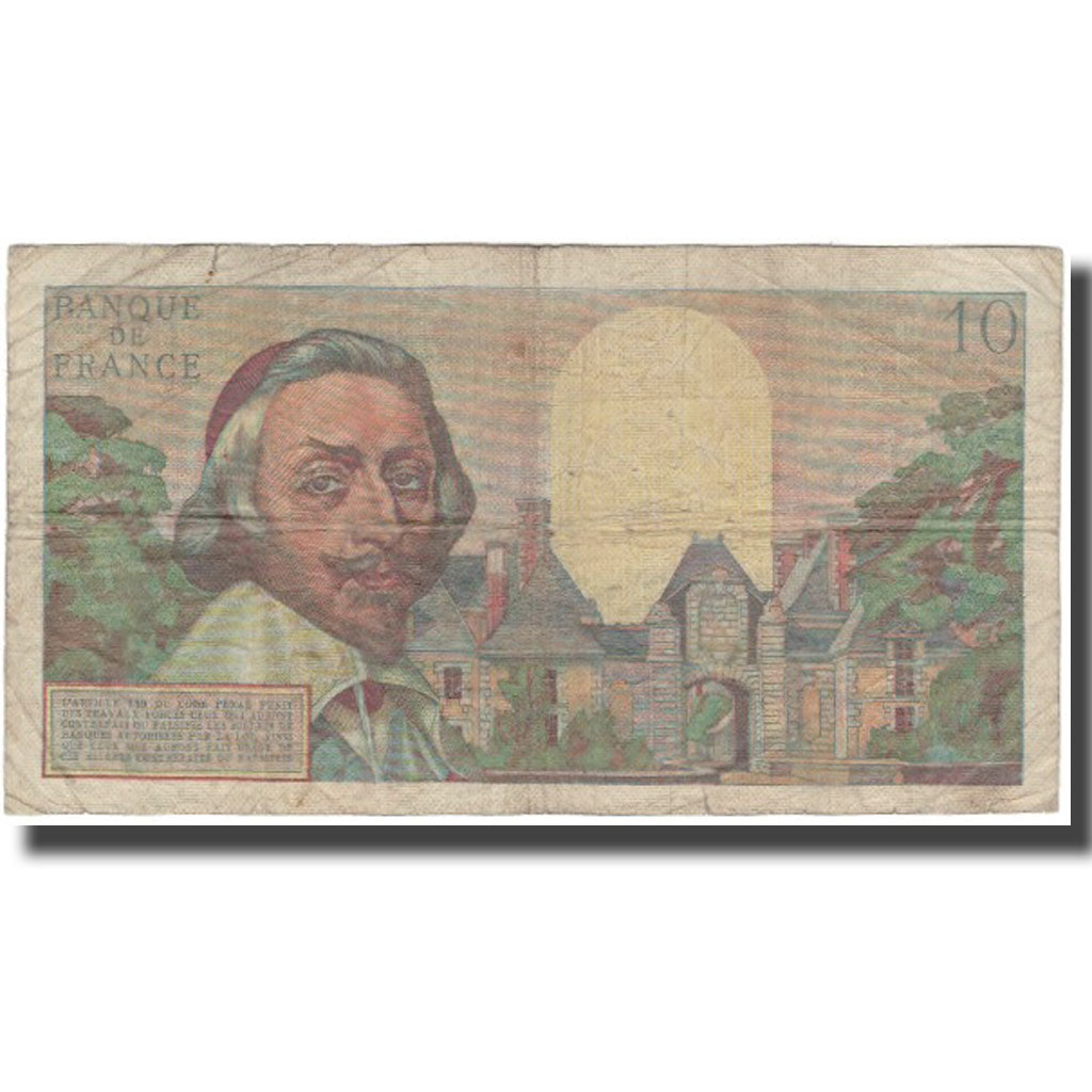 France, 10 Nouveaux Francs, Richelieu, 1960-06-02, VG(8-10), Fayette:42.8