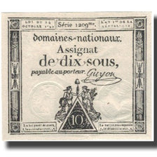 France, 10 Sous, 1792, Guyon, 1792-10-24, UNC(60-62), KM:A64a