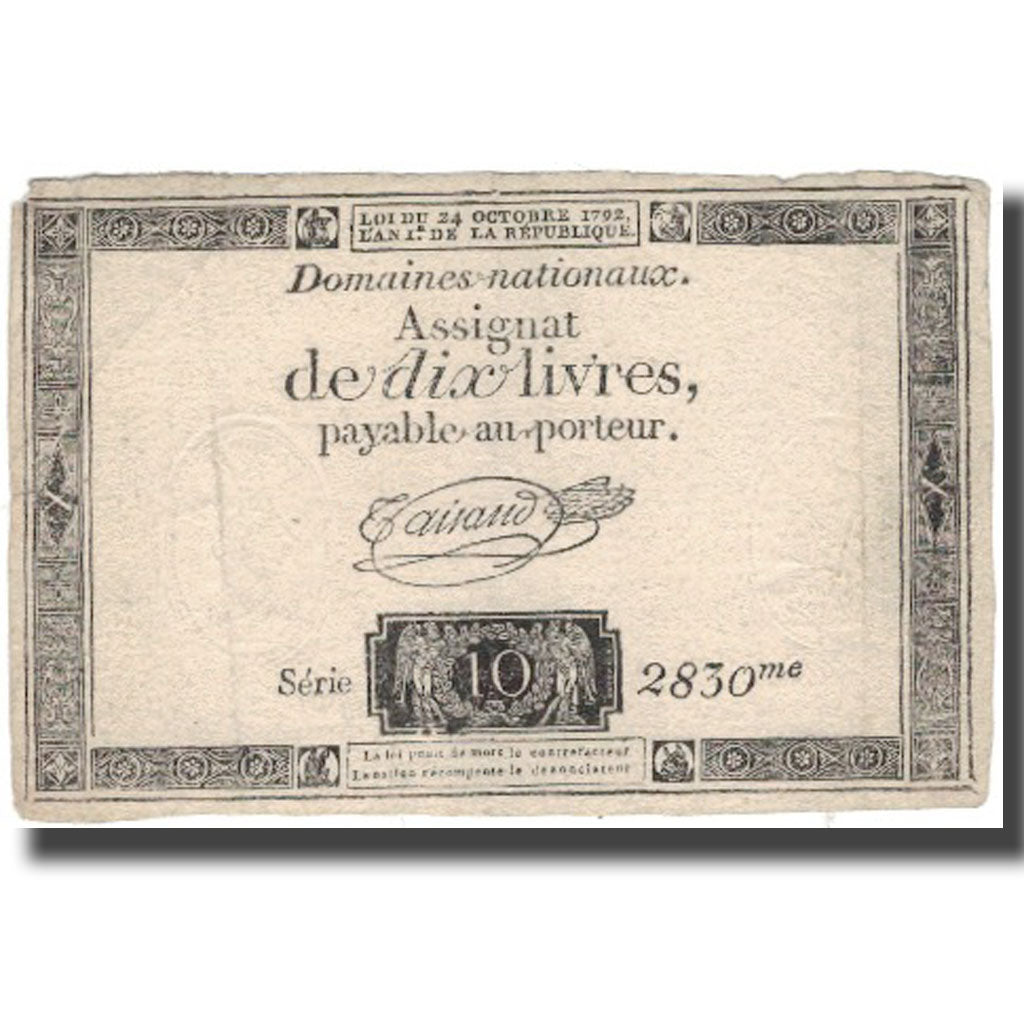 Frankreich, 10 Livres, 1792, Taisaud, 1792-10-24, SS, KM:A51