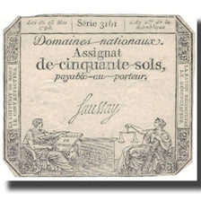 France, 50 Sols, 1793, Saussay, 1793-05-23, EF(40-45), KM:A70b