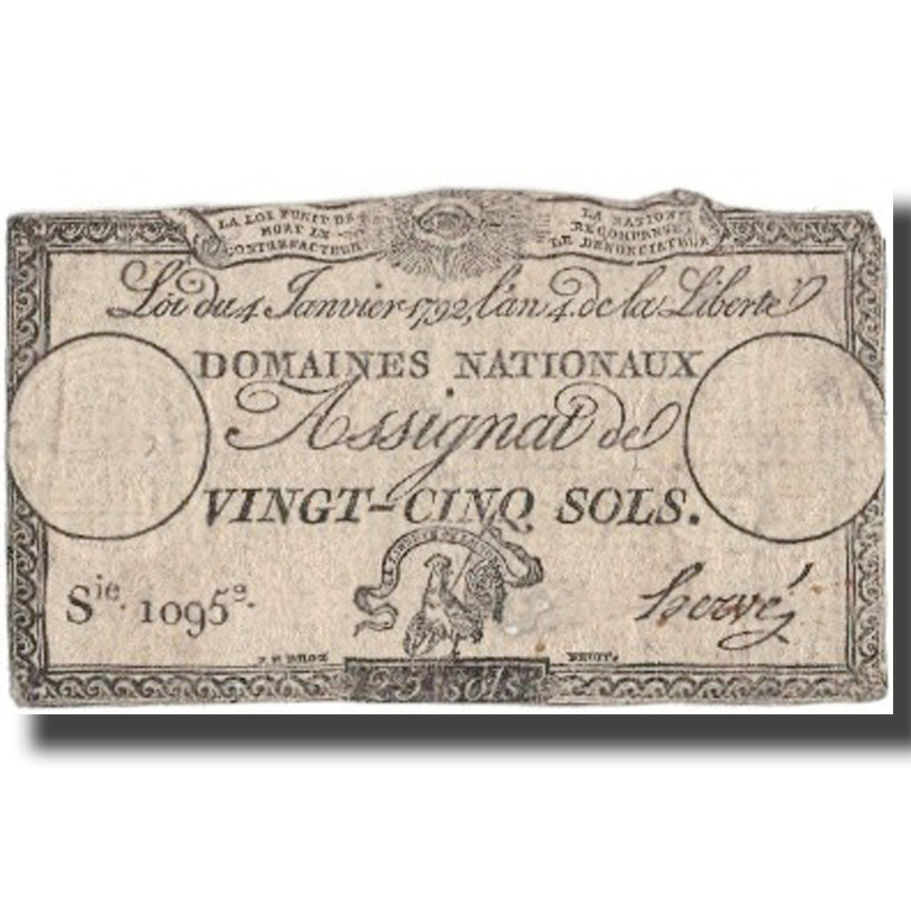 France, 25 Sols, 1792, Hervé, 1792-01-04, VF(30-35), KM:A55