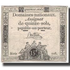 France, 15 Sols, 1792, Buttin, 1792-10-24, TB+, KM:A65