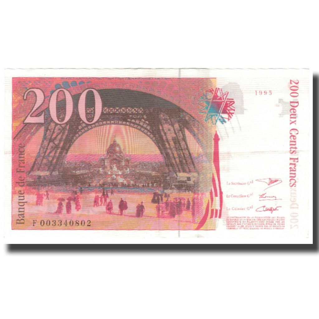 Frankrijk, 200 Francs, Eiffel, 1995, TTB+, Fayette:75.1, KM:159a