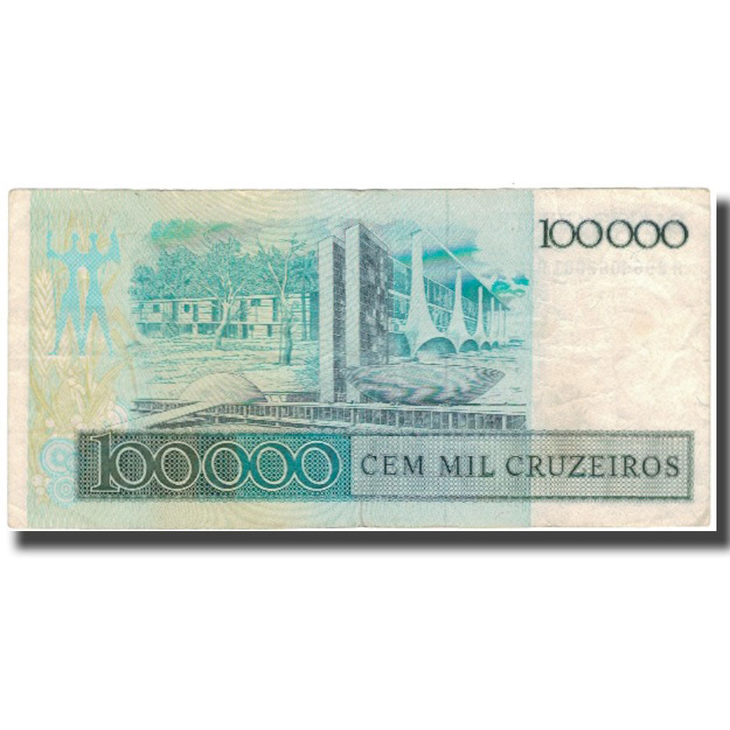 Banknote, Brazil, 100,000 Cruzeiros, KM:205a, VF(30-35)