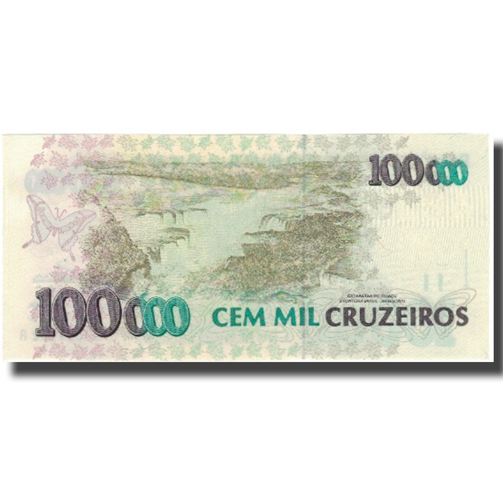 Billet, Brésil, 100 Cruzeiros Reais on 100,000 Cruzeiros, KM:238, NEUF