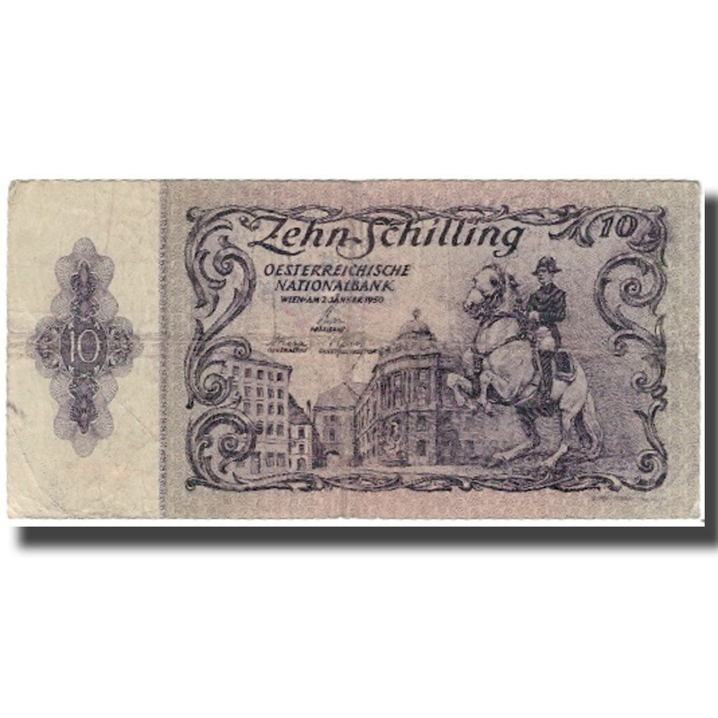 Banknote, Austria, 10 Schilling, 1950, KM:128, F(12-15)