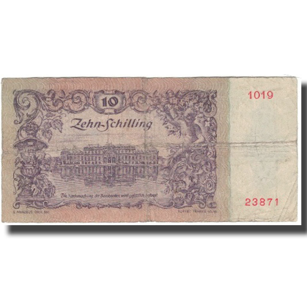 Banknote, Austria, 10 Schilling, 1950, KM:128, F(12-15)
