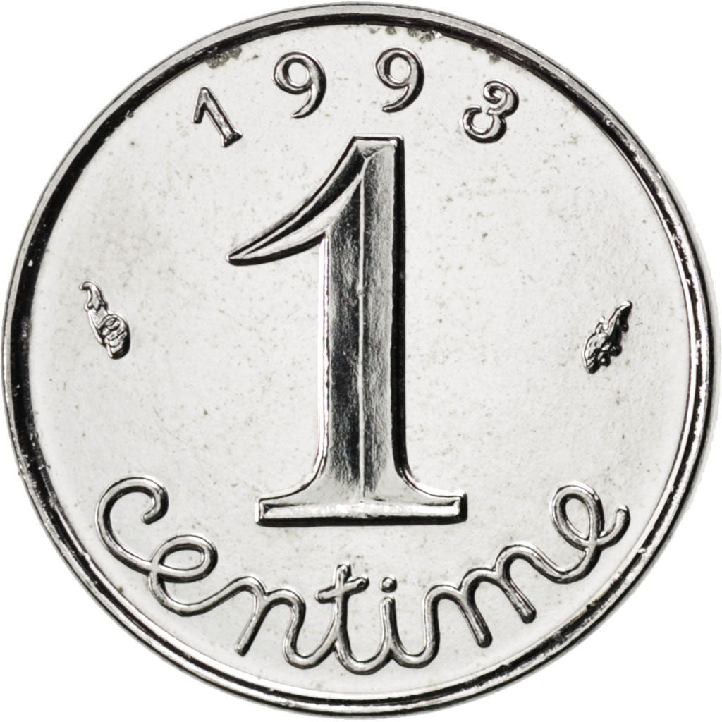 FRANCE, Épi, Centime, 1993, Paris, KM #928, MS(65-70), Stainless Steel, 15, ...
