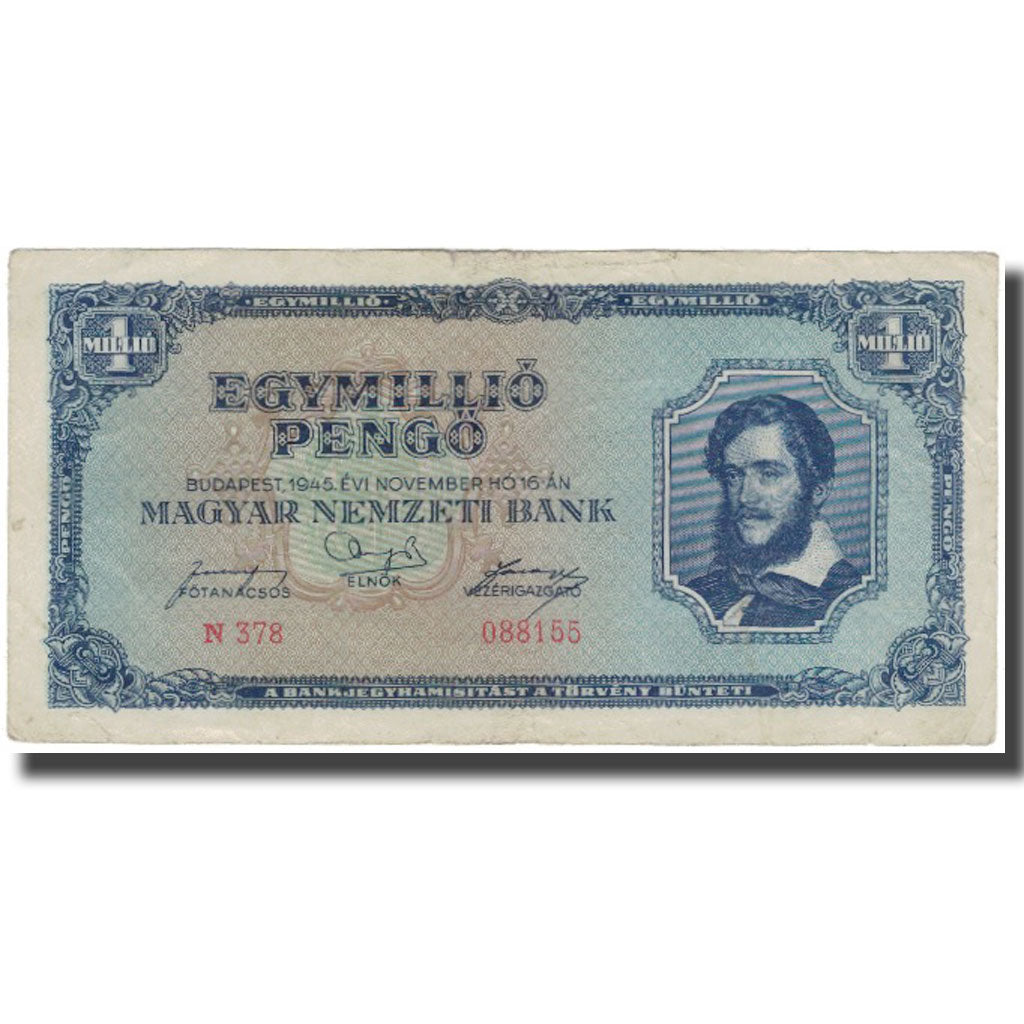 Banknote, Hungary, 1,000,000 Pengö, 1945, KM:122, VF(30-35)