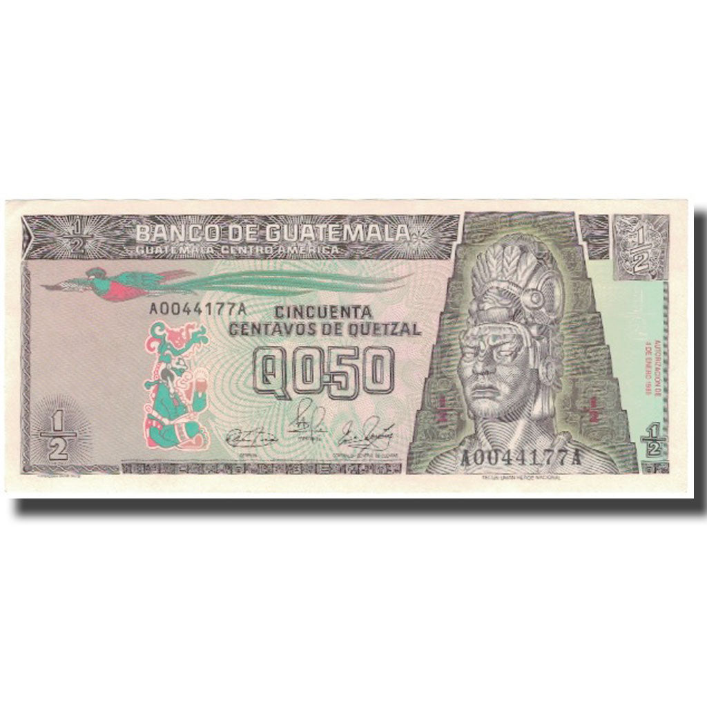 Banknote, Guatemala, 1/2 Quetzal, 1989-01-04, KM:72a, UNC(65-70)